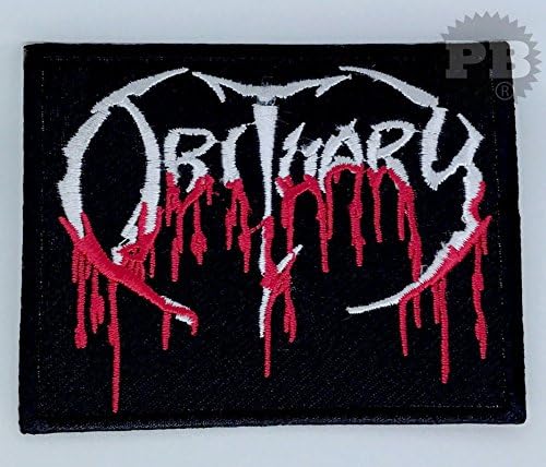 Embrologos OBITUARY Blood Drip Logo Death Metal Iron On Sew On Badge Patch