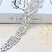 Handmade Rhinestone Crystal Applique Belt with Pearls for Wedding Dresses and Bridal Sashes or Headpieces-Beaded Rhinestones Sewing or Hot Fix-Sliver-1 Piece-(18”2.4”in)