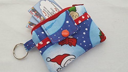 Zippy Zipper Mini Wallet Pouch Key Chain Fabric Card Holder Christmas Snoopy Peanuts Dog