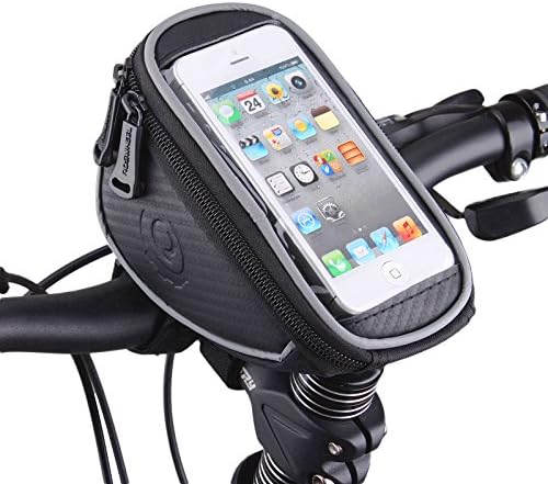 Bike Handlebar Bag, MOOZO Bicycle Top Tube Pouch, Bike Cycling Frame Bags Phone Mount Holder for iPhone 8 7 6 6S Plus Samsung Galaxy S7 S6 Edge Plus S6 S5 LG HTC Sony Huawei Smartphones Below 5.7 inch