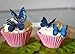 Sugar Robot Inc. Edible Butterflies Small Premium Crafted Made in the USA Cake and Cupcake Toppers, Decoration (Blue)