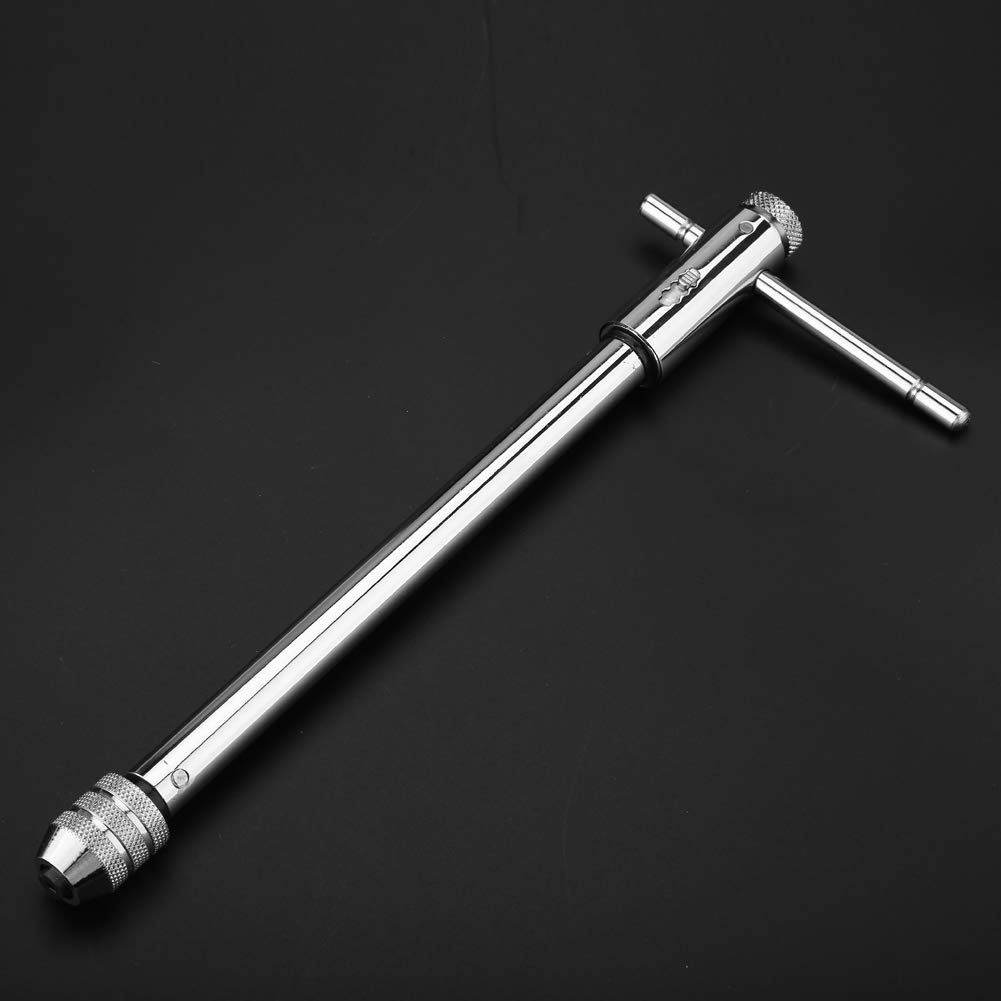 Atyhao T-Handle Ratchet Tap Wrench, Adjustable T-Bar Handle Ratchet Tap Wrench M3-M8 & M5-M12 for Tap & Die Set (M3-M8Long)