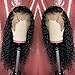 Glueless Deep Wave Lace Front Wigs Human Hair 16 inch Pre Plucked Natural Hairline with Baby Hair for Women 130% Density Unprocessed Brazilian Virgin Remy Human Hair Wigs Deep Curly Lace Front Wig