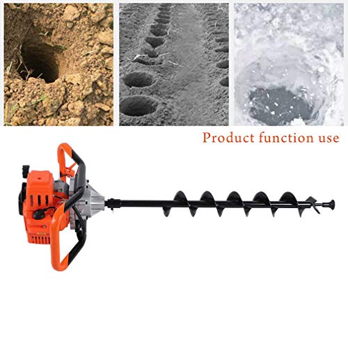 GiODLCE 52CC Gas Powered Post Hole Digger 2-Cycle Earth Auger, Ground Drill with 3 bits (5" & 6" & 8") (Digger + 6" bits)