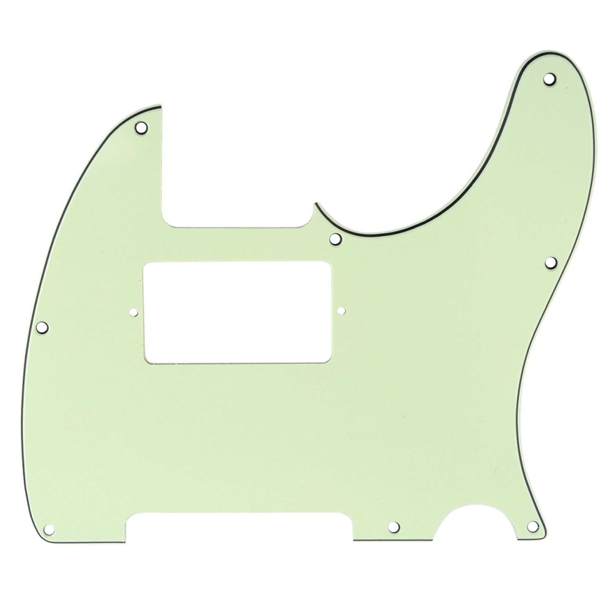 Musiclily 8 Hole Humbucker Tele Pickguard HH Scratch Plate for Fender USA/Mexican Standard Telecaster Modern Style Electric Guitar,3Ply Mint โ image 1