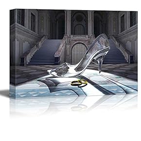 Canvas Prints Wall Art - Glass Shoes | Modern Wall Decor/Home Decoration Stretched Gallery Canvas Wrap Giclee Print. Ready to Hang - 12" x 18"