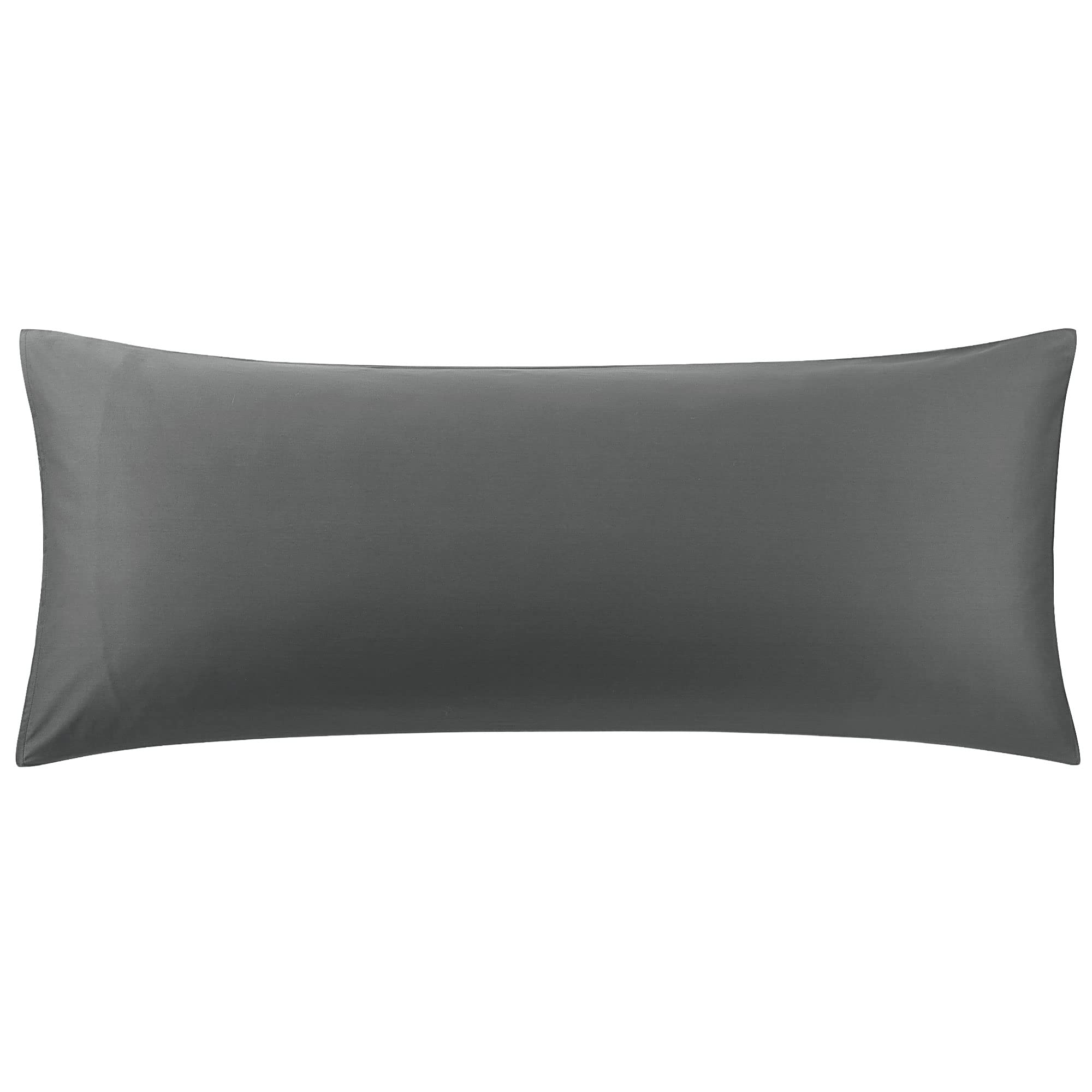 PiccoCasa 100% Cotton Body Pillowcase, Soft and Breathable Body Pillow Cover with Envelope Closure Bedroom Long Pillow Case Dark Grey 20"x54" (4ft 6in)