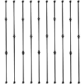 Sidasu 10-Pack Iron Balusters 44" Wrought Iron Stair Spindles | Double &amp; Single Knuckle Design,Satin Black,Include 20 Swivel Shoes, Easy Installation for Indoor &amp; Outdoor