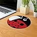 Non-Slip Round Mousepad, FINCIBO Red Ladybug Mouse Pad for Home, Office and Gaming Desk