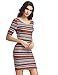 MakeMeChic Women's Casual Mini Vintage Print Sheath Party Dress Red S