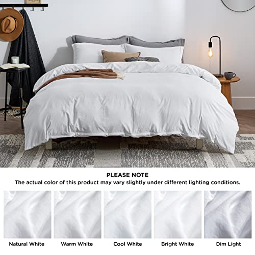 BEDSURE White Twin Duvet Cover Set Soft Prewashed Duvet Cover Twin