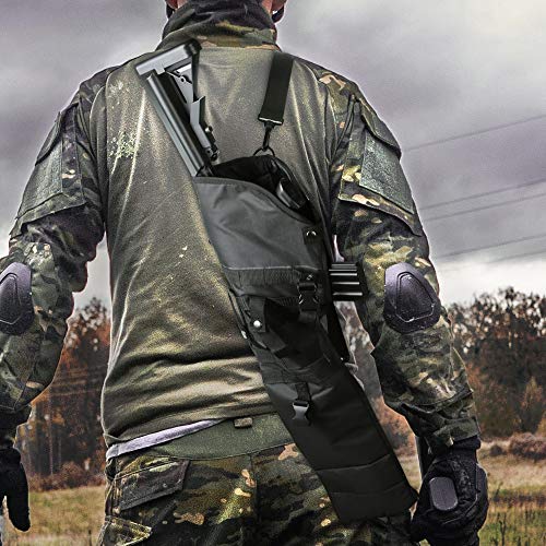 aokur Tactical Pistol Scabbard Holster Molle Rifle Sling Case Bag for Tactical Shotgun Outdoor Hunting (Black)