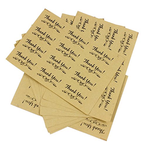 Hillento 20 sheets round-shaped thank you sticker craft…