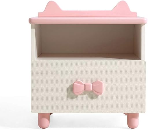 Ajmini End Tables For Kids Room Nightstand Side End Table With A Drawer For Books White And Pink Amazon Co Uk Kitchen Home