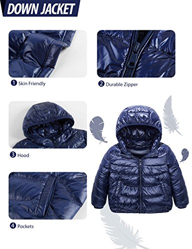 2 Down+Packable+Outerwear+Windproof+Dark+Blue
