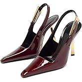 Vertundy Women's Stiletto Slingback Heels Closed Pointed Toe Party Dress Pumps