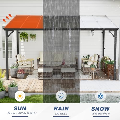 MEISSALIVVE 10x14 Wall-Mounted Pergola Gazebo Review: Sloped Roof Patio Shelter With Solar Lights image 21