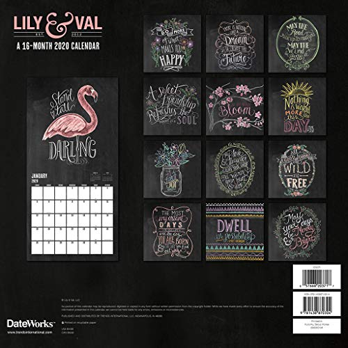 Chalkboard - Lily & Val 2020 Wall Calendar
