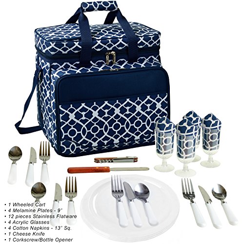 image for Picnic at Ascot Original Insulated Picnic Cooler with Service for 4 on