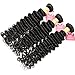 JQM 8A Brazilian Deep Wave Bundles Unprocessed Virgin Curly Hair Weave Remy Wavy Human Hair Extensions 3 Bundles Deals #1B Natural Black Color