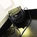 Leegoal(TM) Lovely Cute Mini Girl PU Leather Adjustable Soft Front Pocket Crossbody Bag (Black)