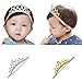 Gellwhu 2pcs Baby Girl Crown Headband Head Wrap Hair Band Headwear Gold Silver
