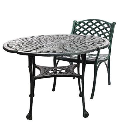 Karara Mujassme Victorian Style Antique Green Garden Outdoor Cast Aluminium Chair And Table