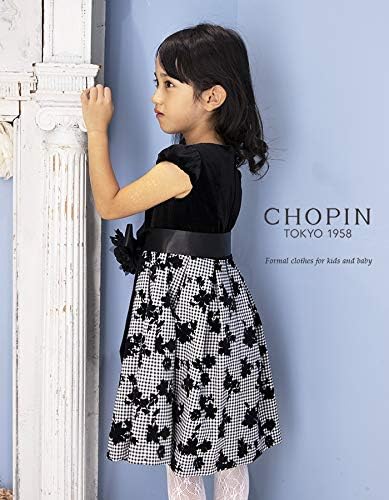 Amazon Chopin ショパン 子供 ワンピース 発表会 フォーマル 86 05 フロッキープリントドレス ブラック 110cm ワンピース チュニック 通販