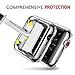 Smiling Sliver Case for Apple Watch 3 with Buit in TPU Screen Protector All-Around Protective Case High Definition Clear Ultra-Thin Cover for Apple Watch 42mm Series 3 and Series 2 (Silver, 42mm)