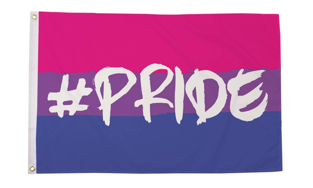 AZ FLAG - Bisexual Hashtag Pride Flag - 2x3 Ft - 100D Polyester Bi-Pride Lgbt Banner with Two Metal Grommets - Fade Resistant - Vivid Colors - 2' x 3' Feet - 90x60 Cm — image 1