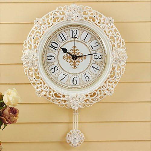 gerewe Salon of European style of watches and clocks Wall Clock rural decorations creative walls of the personality of the clock mode to pendulum Quartz Wall pocket watch Mute Bell (Color # 2)