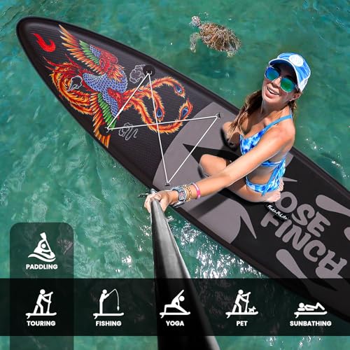 FEATH-R-LITE Tavole da Stand Up Paddle Gonfiabili Paddleboard Multifunzionale con Pompa Manuale, Zaino SUP, Guinzaglio, Pagaia Regolabile, Per Adulti, Tutti i Livelli di Abilità