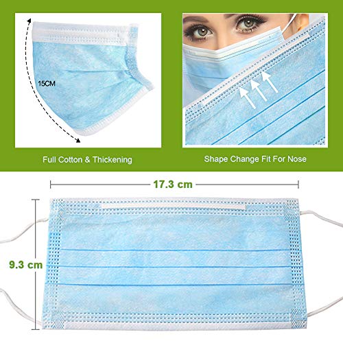Filter Mask - 50 Count 3-Ply Disposable Face Mask FDA Approved Earloop Dust Mask for Doctor Cleaner (50PACK)
