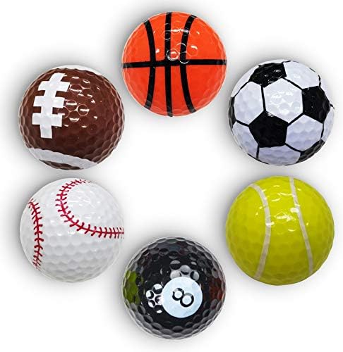 Yamato Novelty Golf Balls Unique Designs,Funny Golf Balls Gift Set for Kids Men Womens – Cute Multi-Sports Patterns Golf Gifts Set for Golf Practice Training
