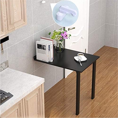 木製の壁に取り付けられたテーブル折りたたみテーブル 目に見えない壁掛け子供コンピュータデスク 取り付けられたテーブル折りたたみ小スペースキッチン ダイニングテーブル 寝室用 スーパーsale セール期間限定 バルコニー ブラック バー 35 5x16in 90x40