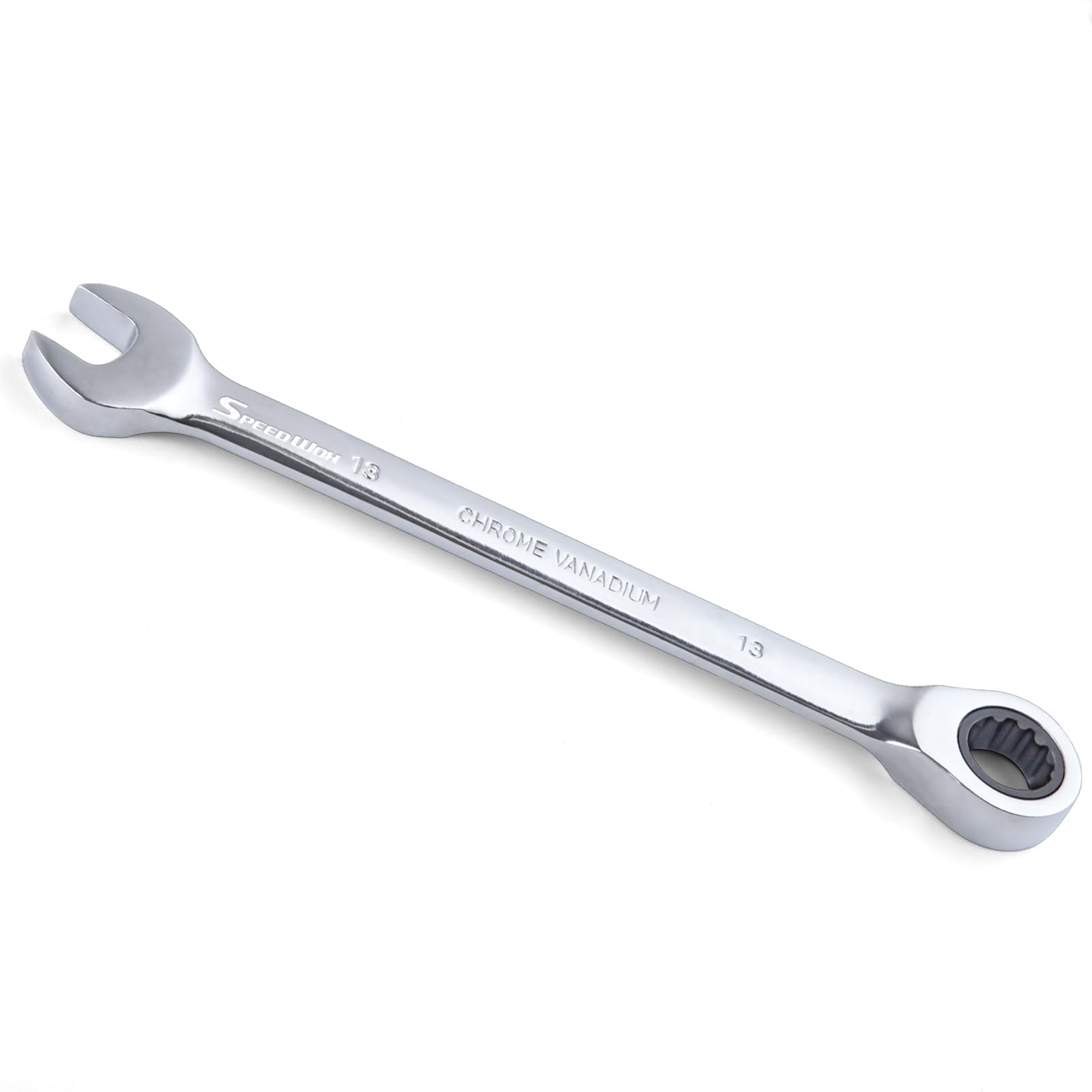 SPEEDWOX 13mm Ratchet Wrench 72 Teeth Ratchet Wrench Industrial Grade Gear Spanner with 12-Point Design Box End Head 72-Tooth Ratcheting Combination Wrench Spanner for Projects with Tight Spaces