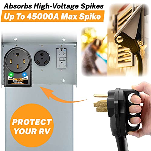 CARMTEK RV Surge Protector 50 Amp Power Adapter with Integrated Surge