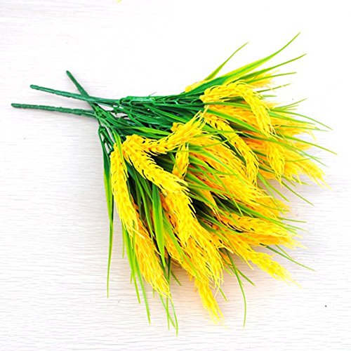 2 Pcs Artificial Golden Wheat/Artificial Rice Seedlings