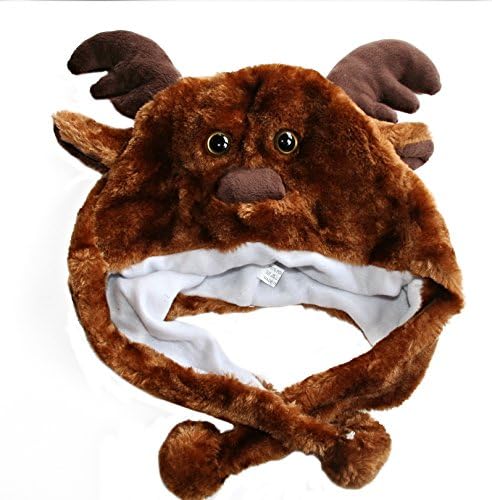 Plush Animal Hats for Kids - 'Assorted Hat-imals' Animal Hats - Critter Cap Winter Hat (Reindeer)