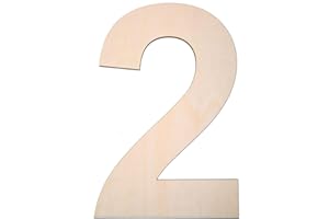 HGWOUY 12 Inch Unfinished Wooden Number 2, 1/4 Inch Thick Blank Wood Numbers for Wall Decor DIY Crafts Project Birthday Wedding Christmas Decorations (2)