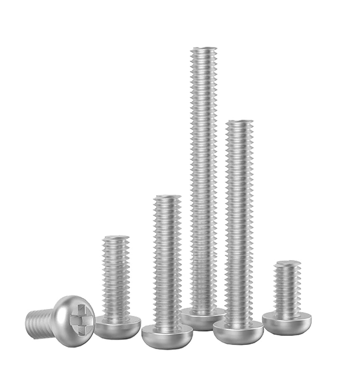 M4 (4mm x 55mm) Phillips Pan Machine Screws (Bolt) - Stainless Steel (A2) (Pack of 20) DIN 7985