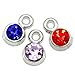 HOUSWEETY 50PCs Silver Tone Mixed Rhinestone Pendants 8x5mm(3/8