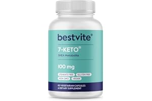 BESTVITE 7-Keto 100mg DHEA (60 Vegetarian Capsules) - No Stearates