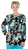Cherokee Women's V-Neck Frog Print Scrub Top