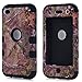 ipod 4 Camo Case, Kecko Dual Layer Defender Tough Armor Realtree Camouflage Hunting Tree Shockproof High Impact Hybrid Silicon Hard Case Cover for Girls & Boys For ipod Touch 4th (Black)
