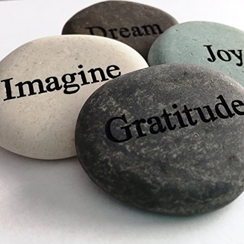 Dream Gratitude Imagine Joy Engraved Stones - 4 Stone Set