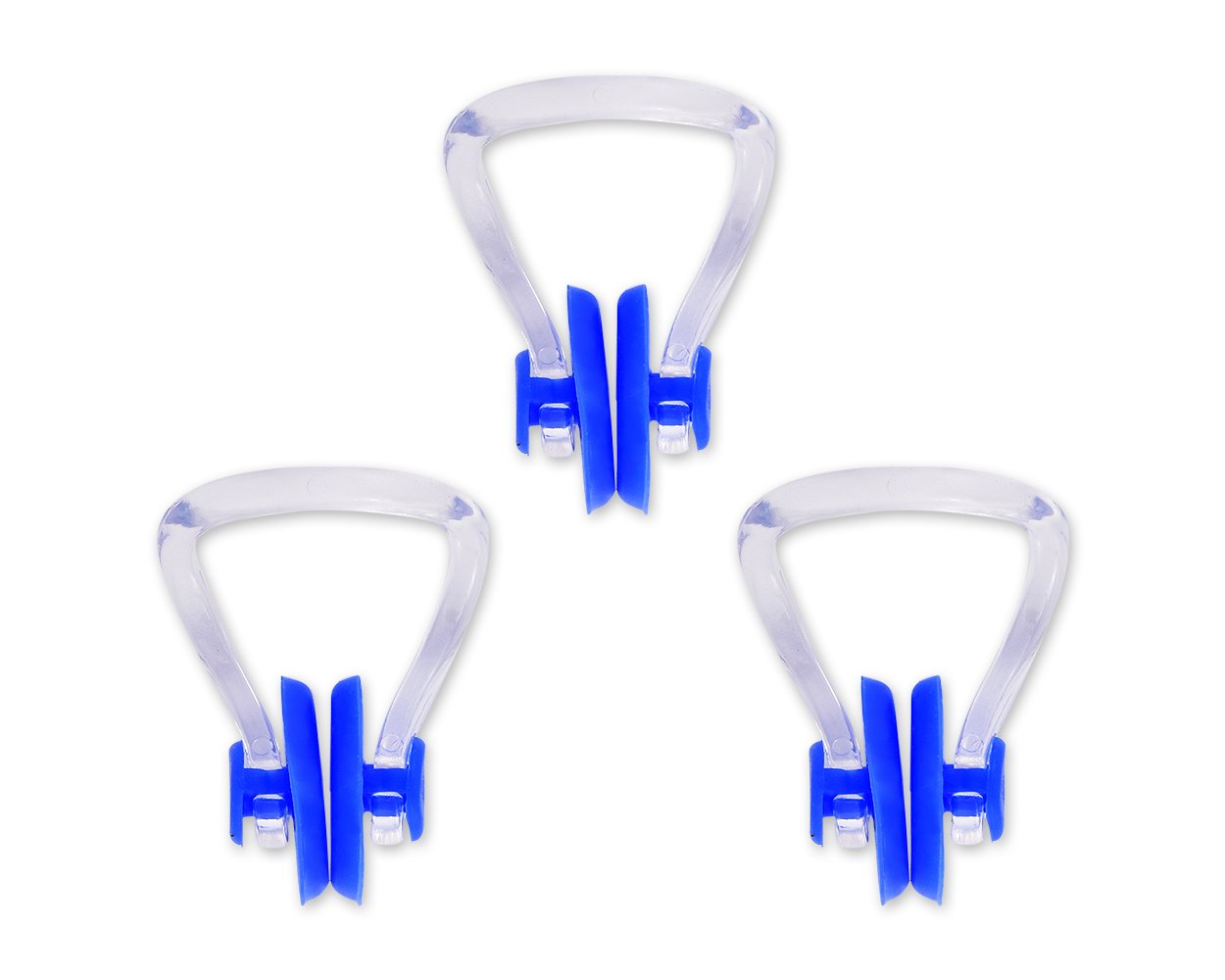 ds. distinctive style 3 Pieces Swimming Nose Clips PVC Silicone Swimming Nose Plugs Swim Training Protector Plug for Adult Kids (3 Pcs, Blue)
