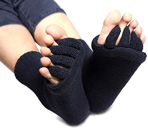 Toe Separator Women Foot Alignment Socks Yoga GYM Massage Toeless Relieve Pain 3 Pack