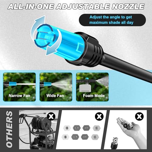 Pressure Washer, 2400W 220Bar 540L/H Electric Pressure Washers with Hose Reel & 8m Hose, Soap Bottle, Foam Nozzle & High Pressure Spray Gun for Cleaning Cars, Fences, Patios, Gardens & Driveways