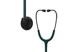 Clairre Lightweight Stethoscope for Back to School - Essential for Nurses, Doctors & Medical Students - Medical Single Head Heartbeat Monitor for Home Health Use with Accessories - Green Tube